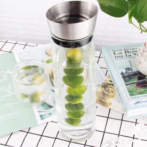 Offre Spéciale Borosilicate Bouilloire En Verre <span class=keywords><strong>Carafe</strong></span> À <span class=keywords><strong>Eau</strong></span> Résistante À la Chaleur Avec Brochette de Fruits Avec Boule de Silicone - Product Image 6