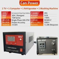 Stabilisateur de tension automatique AVR-1000VA 220V monophasé avec affichage numérique pour appareils électroménagers