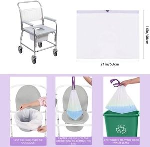 Alas Toilet Portabel untuk Samping Tempat Tidur, 20 Lembar, Beraroma Lavender, Cetak Gravure, Sekali Pakai, Pelapis Kursi Toilet, Perawatan Pribadi, LDPE - Product Image 5