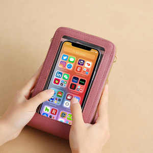<span class=keywords><strong>Sac</strong></span> à bandoulière mini multifonctionnel antivol pour femme, durable, avec fermeture éclair, en PU, avec écran tactile, <span class=keywords><strong>porte</strong></span>-cartes pour téléphone portable - Product Image 2