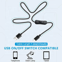 Câble de commutation USB-C, cordon de charge micro USB avec interrupteur marche/arrêt USB vers DC, câbles d'extension pour téléphone, ventilateur USB LED, etc.