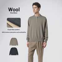 Cardigan en tricot gaufré mélange de laine pour homme, style Old Money, légèrement luxueux, lavable en machine, idéal pour l'automne