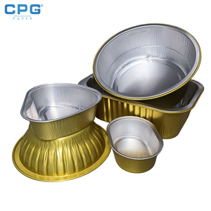 Conteneur en aluminium de qualité supérieure de 1000 ml, rectangulaire, doré, avec couvercle assorti, plateau alimentaire en aluminium pour la restauration à emporter - Product Image 1