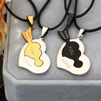Colliers Bijoux Fantaisie FY en Acier Inoxydable, Pendentifs Cœur Puzzle Personnalisables pour Couples et Meilleures Amies