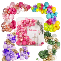 Ballons de fête en gros, 100 pièces/ensemble, kit d'arche de guirlande avec ballons en latex rose, bleu et or, ballons en feuille