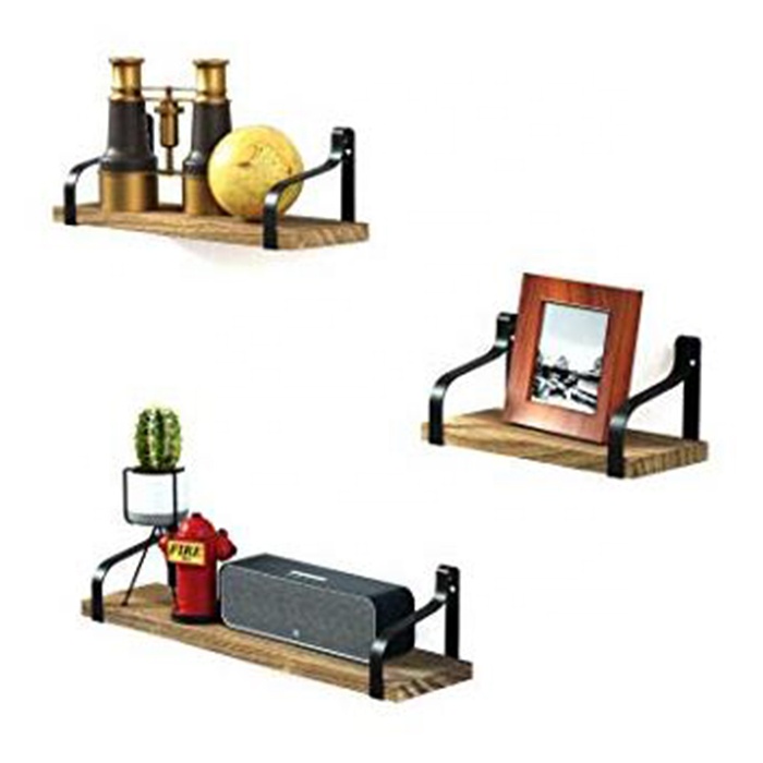 Настенные полки с плавающими полками, набор из 4 деревянных стеллажей в деревенском стиле, промышленный декор, стеллажи для спальни