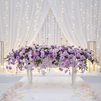 Centre de table violet pur, fleurs vertes suspendues pour allée, Calla Lily Real Touch, chemin de fleurs pour allée, Amaranthus
