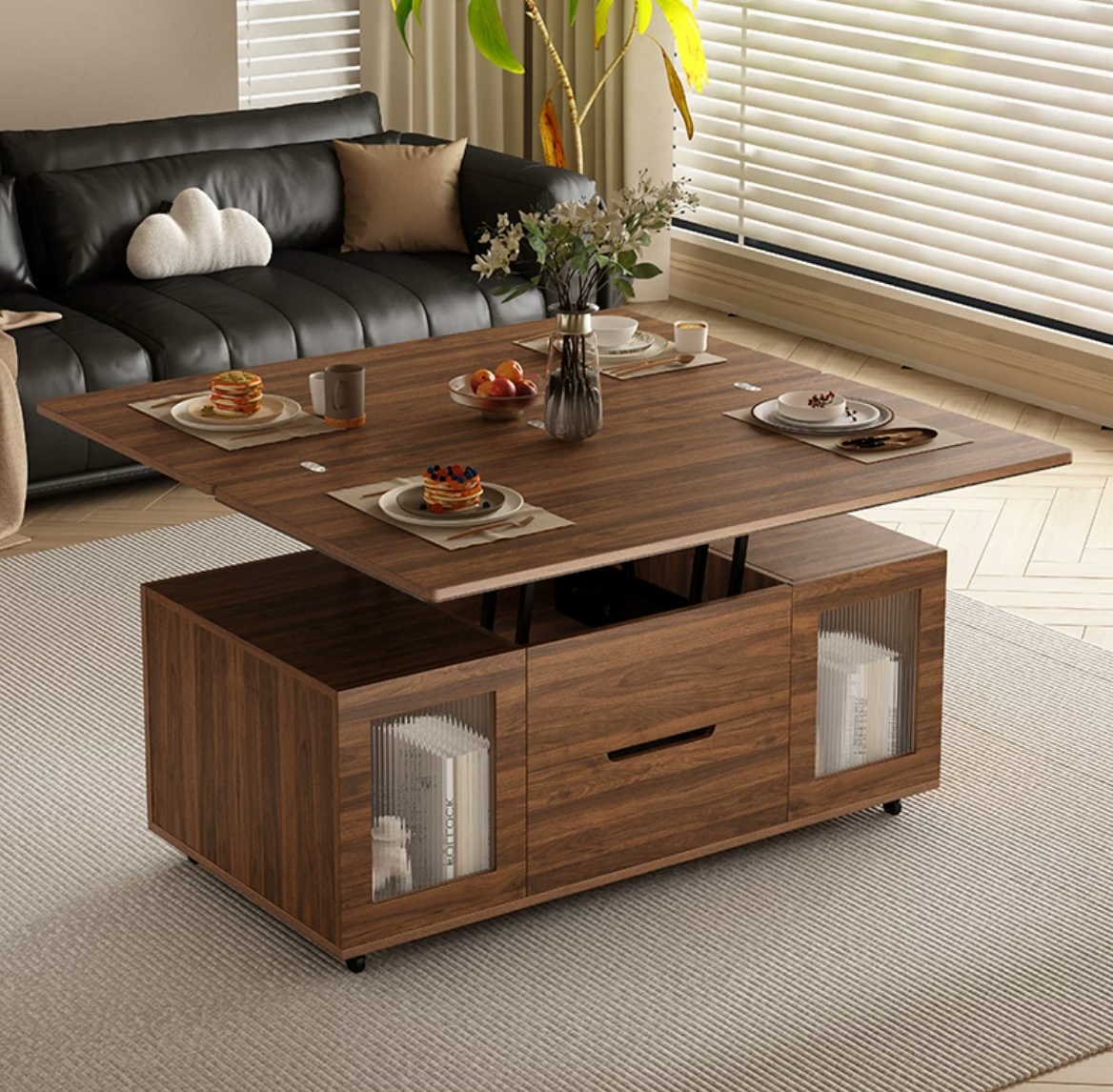 Color de la mesa personalizable - Blanco/Gris oscuro