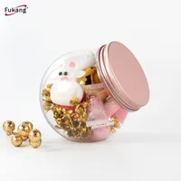 플라스틱 공 모양 애완 동물 사탕 포장 식품 학년 쿠키 항아리