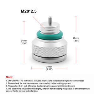 Bouchon de réservoir de carburant de moto nouvellement modifié avec jauge de température d'huile 0-200 M20x1.5 M20x2.5 Noir/Argent Métal Fer État Neuf - Product Image 2