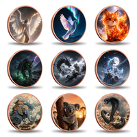 Pièce de monnaie en cuivre Cerberus Hellhound Guardian 5 AVDP oz .999 Fine 3D High Relief UV Color Greek Mythic Art Collectible Copper Coin