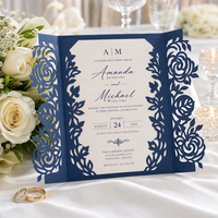 Invitations de mariage personnalisées de qualité économique avec finition nacrée |   Impression d'invitations de mariage de luxe avec enveloppes incluses