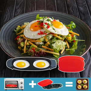 <span class=keywords><strong>Cuiseur</strong></span> à œufs durs pour <span class=keywords><strong>micro</strong></span>-ondes avec deux compartiments, mini-appareil antiadhésif pour omelettes, chauffe rapide, petit-déjeuner portable - Product Image 4