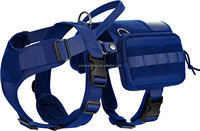 Harnais de chien en nylon simple et personnalisé avec poches, réglable, durable, respirant et lavable pour chiens de petite/moyenne/grande taille