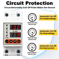 WZOODQ 220V 63A Voltímetro Monofásico con Protección de Límite Ajustable y Protector de Bajo Voltaje 1-40A 1-63A Tipo de Corriente CA
