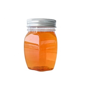 Plastic Hexagon Jar Food Grade Honey Bottle 220ML Plastic Hexagon Storage Jar With Aluminum Lid