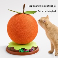MJF Big Orange Fortune Cat Scratching Board Ball Durable Scratch-Resistant Turntable Bell Imitation Fruit Design Claw Sharpening