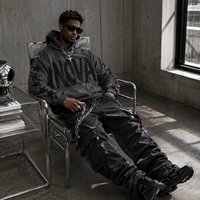 Sweat à capuche vintage pour homme, délavé, à bords bruts, avec appliques, coupe oversize, en molleton épais, patchwork étoiles, style streetwear, vente en gros