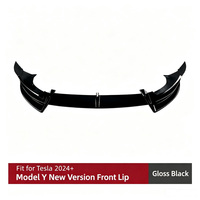 Tesla Model Y Juniper 2024 Nouvelle Version Kit de Modification Facile à Installer en Fibre de Carbone pour Spoiler d'Angle de Pare-chocs Avant en 3 Pièces