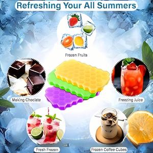 Hot Selling Easy-Release Wine Whiskey Silicone Ice Cube Mold Honeycomb Silicone Ice Tray Mold for Small Ice Makers in Freezers - Product Image 4