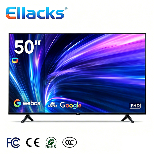 Borderless FHD HD 50 Inch 4K 2K LED LCD WIFI Televisores Inteligentes HDMI with Android Google Webos and Cinema Streaming Apps