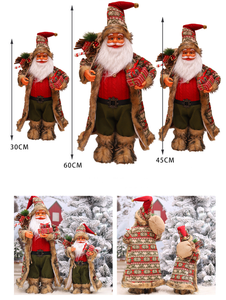 Décorations de Noël 18 pouces 12 pouces 24 pouces Figurine de Père Noël avec sac cadeaux et corne de Noël pour les fêtes de fin d'année, boutique, décoration de la maison - Product Image 5