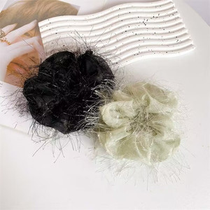 Brillant soie poilu gros intestin cheveux cravate chouchous femmes maille élastique bande de cheveux cravates cheveux chouchous pour les femmes - Product Image 4