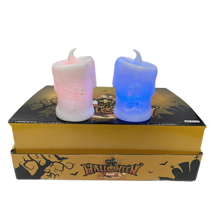 Halloween Siebenfarbige Beleuchtete Weiße Kerzenlichter Geisterfest-Kerzenlichter Totenkopf-Kürbis-Laternen Geisterfest - Product Image 1