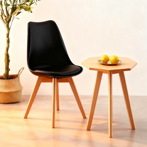 Meubles scandinaves de luxe en vente en gros <span class=keywords><strong>chaise</strong></span> de salle à manger <span class=keywords><strong>tulipe</strong></span> en plastique pieds en bois chaises en plastique - Product Image 1