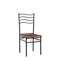 Table à manger en bois avec plateau en bois, chaise de salle à manger en métal à prix abordable, ensemble de table à manger pour cuisine DS--212