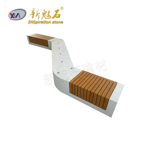 Nuevos materiales de construcción de piedra, banco de hormigón GRC XMS001 para parques y plazas interiores y exteriores - Product Image 1