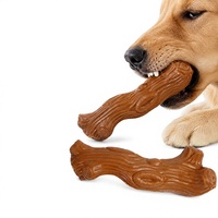 Os à mâcher pour chien en caoutchouc naturel avec texture imitation bois pour le nettoyage dentaire et les jeux quotidiens