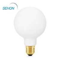 Ampoule LED à filament G80 dimmable 2700K, verre blanc porcelaine, culot E26 E27 B22, éclairage résidentiel AC 220V