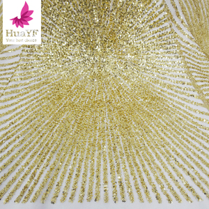 Tela de Encaje de Lujo con <span class=keywords><strong>Lentejuelas</strong></span> y Cuentas <span class=keywords><strong>Verde</strong></span> Esmeralda Brillante, Encaje Pesado con Pedrería para <span class=keywords><strong>Vestido</strong></span> de Novia, Aso Ebi HY2107 - Product Image 4