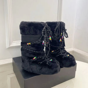 Botas cálidas e impermeables con forro de felpa para esquiar, botines de mujer para otoño-invierno 2026, diseño grueso y cálido - Product Image 1