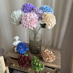 Fleurs artificielles en soie synthétique en gros, fleurs d'<span class=keywords><strong>hortensia</strong></span> simples de haute qualité pour la décoration de mariage - Product Image 6