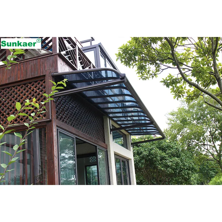 New design Anti uv/snow/rain window canopy solid polycarbonate window canopy awning Strong Frame Awing Pc Canopy