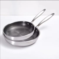 Grosir kustom multi spesifikasi baja nirkarat sarang lebah antilengket datar panci masak penggorengan untuk penggunaan Dapur