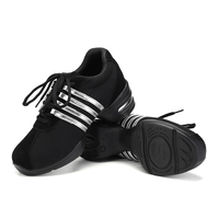 Chaussures de danse à coussin d'air une pièce en tissu noir antidérapant T01 pour femmes chaussures de danse moderne de danse Jazz