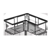 Étagère de salle de bain triangulaire en métal sans perçage, à un seul niveau, pliable, murale, pour salles de bain, toilettes et zones de douche