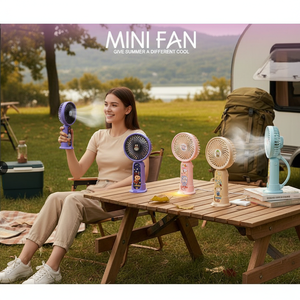 Ventilatore Mini USB HX-G7A con Luce, Indossabile e Pieghevole, Batteria da 10000mAh per Uso Esterno, Domestico e Camper - Product Image 3