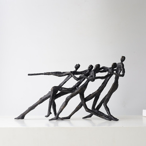 ของตกแต่งบ้านสไตล์วินเทจ รูปนักดึงเชือก ทำจากโลหะผสมสีดำ สำหรับโอกาสพิเศษ ยี่ห้อ EvelynLivingroom - Product Image 6