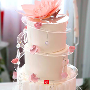 Nouveaux arrivages 4-14 pouces bricolage acrylique spirale trois niveaux gâteau décoration anneau couronne florale pour Bouquets fête de <span class=keywords><strong>mariage</strong></span> gâteau outils - Product Image 4