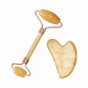 Plaque de Guasha en Jade jaune naturel de haute qualité Logo personnalisé en gros Masseur facial de meilleure qualité pour l'application du corps - Product Image 4