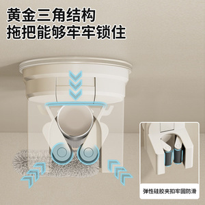 Shu Zheng <b>Suction</b> Cup Mop Holder Wall Mounted Punch Free Broom Clip <b>Hook</b> Storage Rack <b>Bathroom</b> Use - Product Image 4