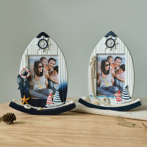 Cadre photo voilier 5 pouces en bois, décoration de table, thème nautique, décoration intérieure - Product Image 1
