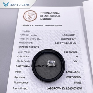 Tianyu Gems 3CT G VS1 EX CVD Loose Lab Made Diamant White Lab Grown Diamond Emerald Cut avec IGI Certified - Product Image 6
