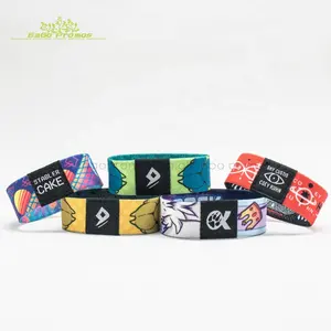 2024 2025 Milieuvriendelijke Fancy Custom Herbruikbare Modieuze Polyester Elastische Festival Polsband Als Souvenir Cadeau