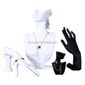 Espositore per Gioielli da Vetrina, Supporto per Orecchini e Collane in Resina Bianca/Argento/Oro, Busto Espositivo per Gioielleria - Product Image 5