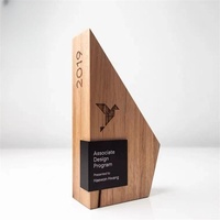 Trophées, médailles et plaques de récompense en bois gravées sur mesure - Récompenses commémoratives créatives UV pour la reconnaissance des nouveaux employés à la fin de l'année